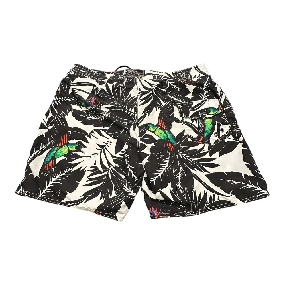 Polo Ralph Lauren Men's‎ 38 Traveler Polo Bear Swim Trunks White Swimming Shorts